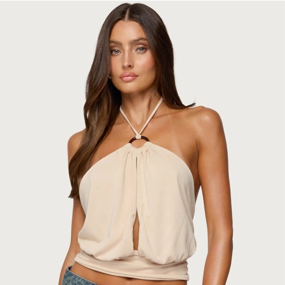 Edikted Tops - Edikted Cream Halter Top
